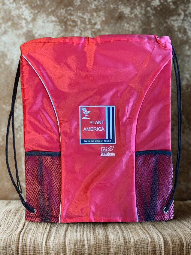 A red bag with NGC's PLANT AMERICA logo on it
