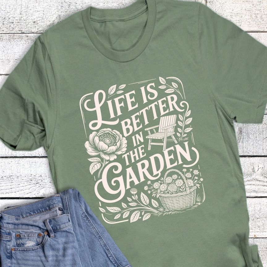 gardening life floral graphic tee