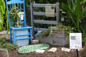 Garden using recycled materials
